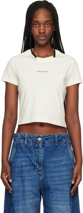 Photo: Maison Kitsuné Beige 'Maison Kitsuné Paris' Baby T-shirt