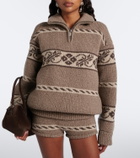 Magda Butrym Jacquard wool half-zip sweater