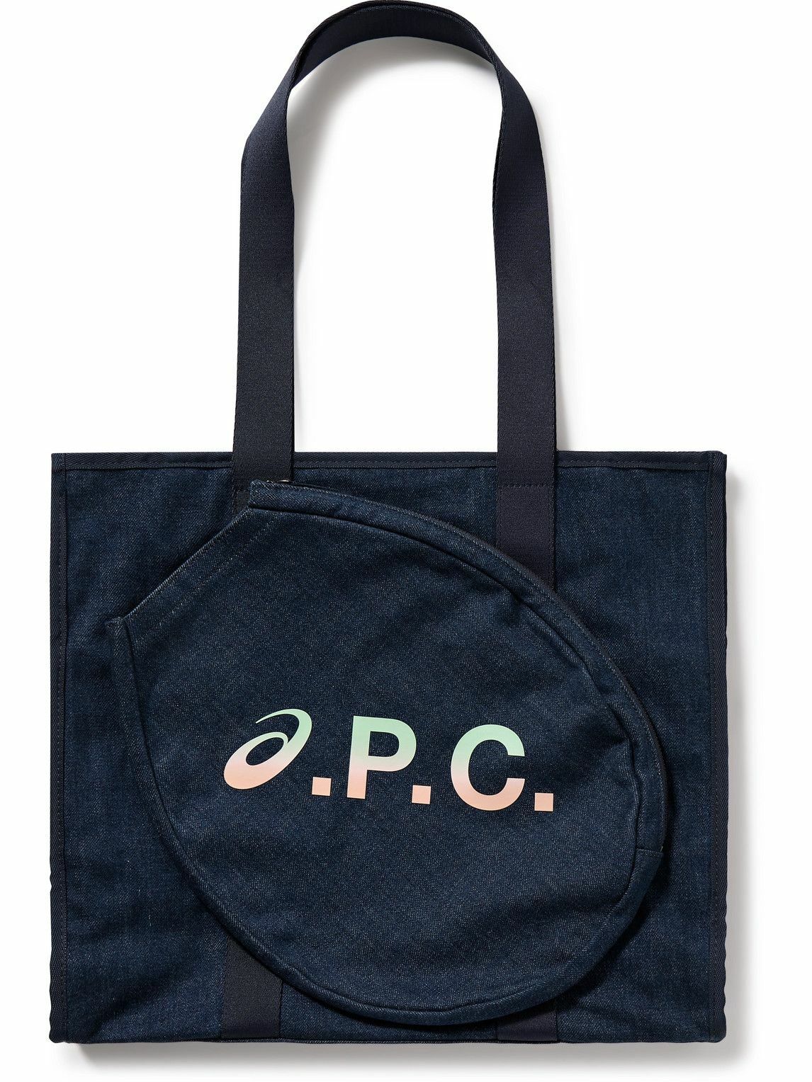 APC ASICS デニムトートバッグ A.P.C. - ASICS Logo-Print Raquette Denim Tote Bag A.P.C.