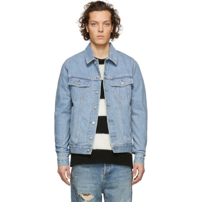 Photo: Balmain Blue Denim Coin Logo Jacket