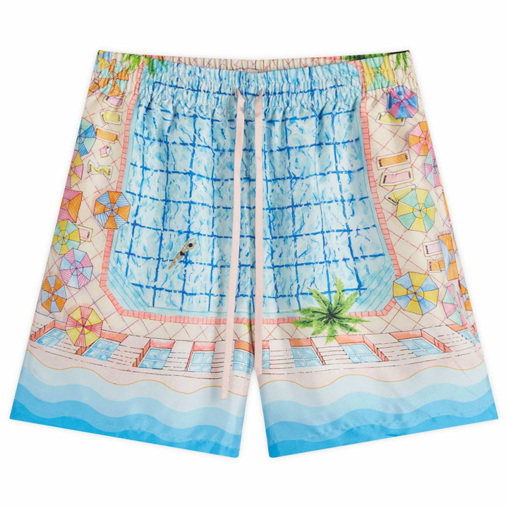 Photo: Casablanca Men's Le Plongeon Silk Shorts in Blue