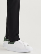 Alexander McQueen - Exaggerated-Sole Croc-Effect Trimmed Leather Sneakers - White