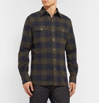 TOM FORD - Slim-Fit Checked Cotton Shirt - Green