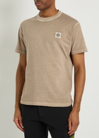 Stone Island Tonal Compass Logo Cotton T-shirt Sand