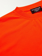 BALENCIAGA - Oversized Logo-Print Jersey T-Shirt - Orange