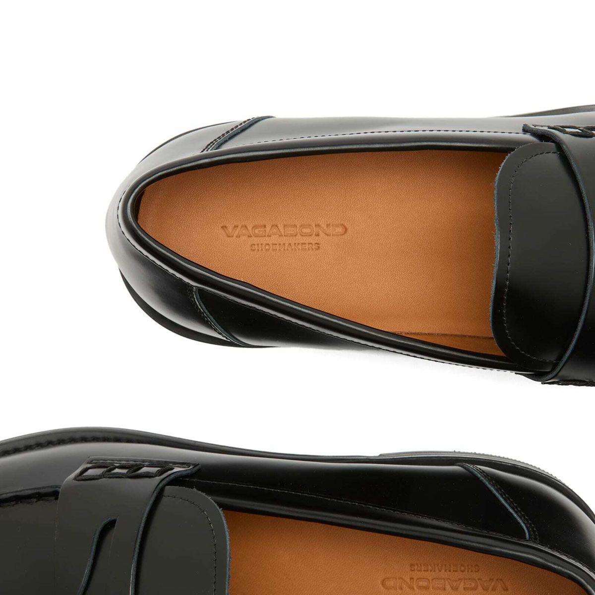 Vagabond Shoemakers Women's Linn Polished Leather Penny Loafer in Black Polished Leather