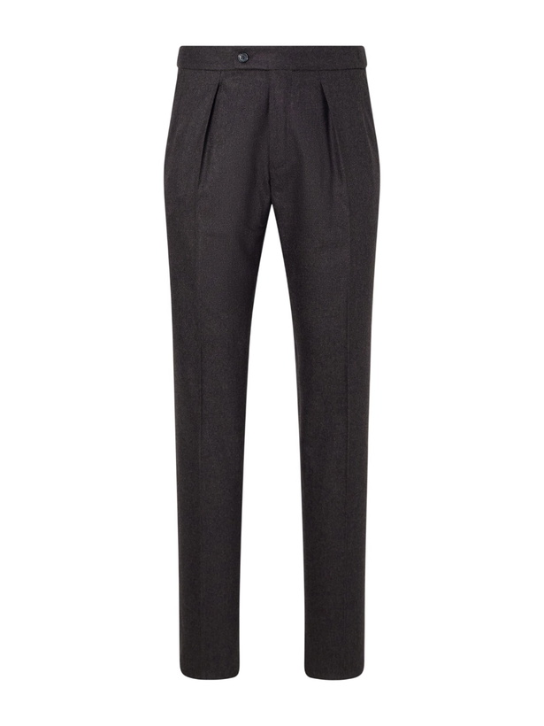 Photo: Slowear - Tapered Pleated Wool and Cashmere-Blend Suit Trousers - Brown