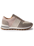 Mr P. - Panelled Suede Sneakers - Pink