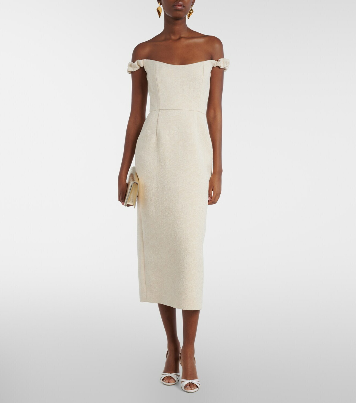 Markarian Bridal Amina wool-blend jacquard midi dress