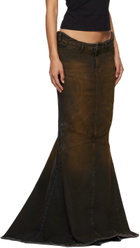 Mowalola Brown Mermaid Denim Maxi Skirt