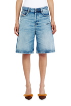 Diesel Relaxed shorts in fluid denim with abrasions - Shorts Womens in Blue