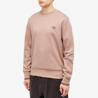 Fred Perry Men's Crew Neck Sweatshirt in Dark Pink