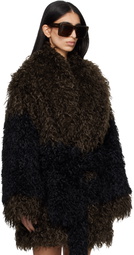 Entire Studios Brown & Black Juno Faux-Fur Coat