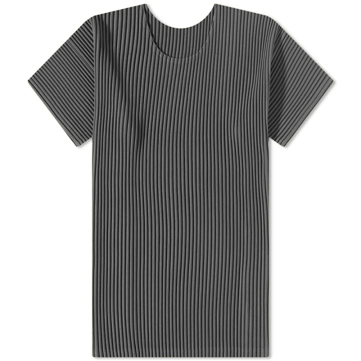 Photo: Homme Plissé Issey Miyake Men's Pleated T-Shirt in Bark Grey