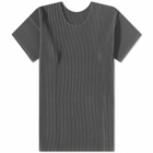 Homme Plissé Issey Miyake Men's Pleated T-Shirt in Bark Grey