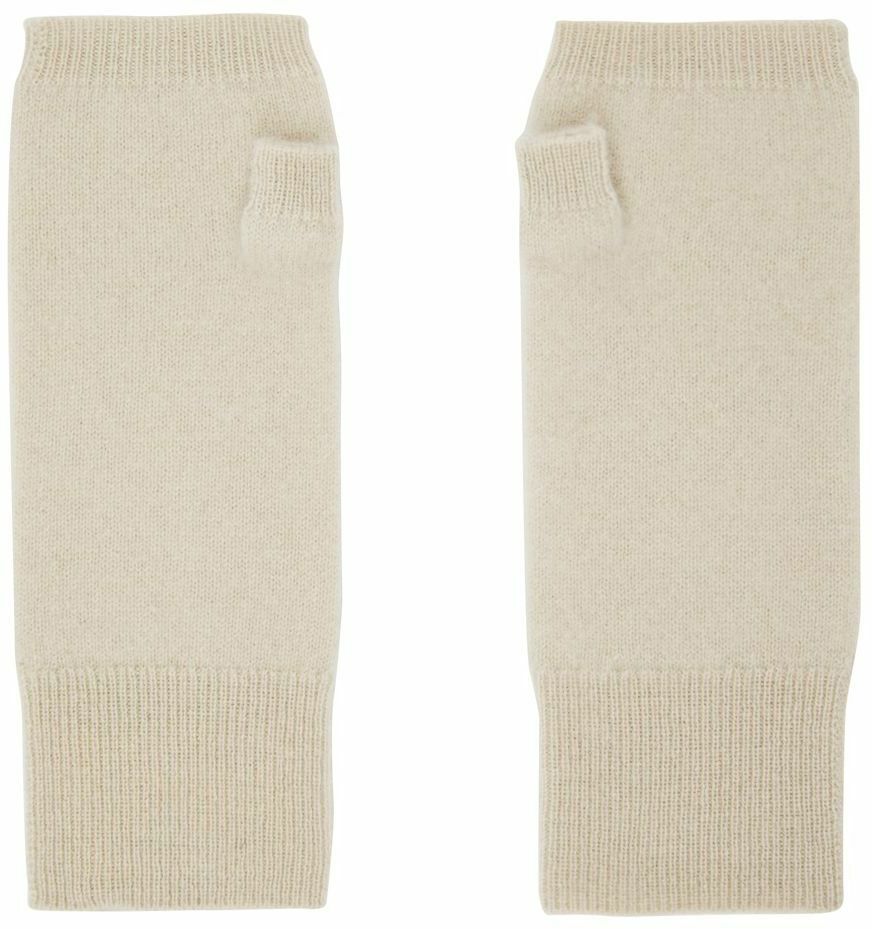 Frenckenberger SSENSE Exclusive Beige Cashmere Mittens