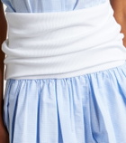 Miu Miu Gingham jersey and poplin miniskirt