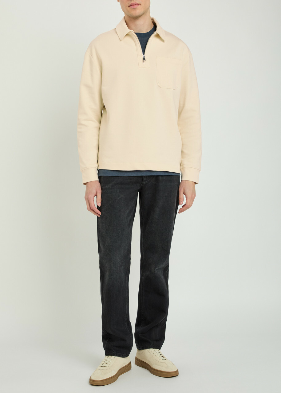 Boss Half-zip Cotton-blend Sweatshirt Beige