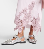 Ganni Metallic slingback flats