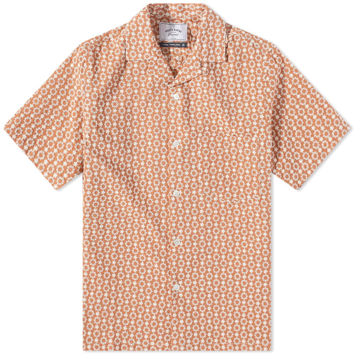 Photo: Portuguese Flannel Men's Folcolore 3 Vacation Shirt in Brick