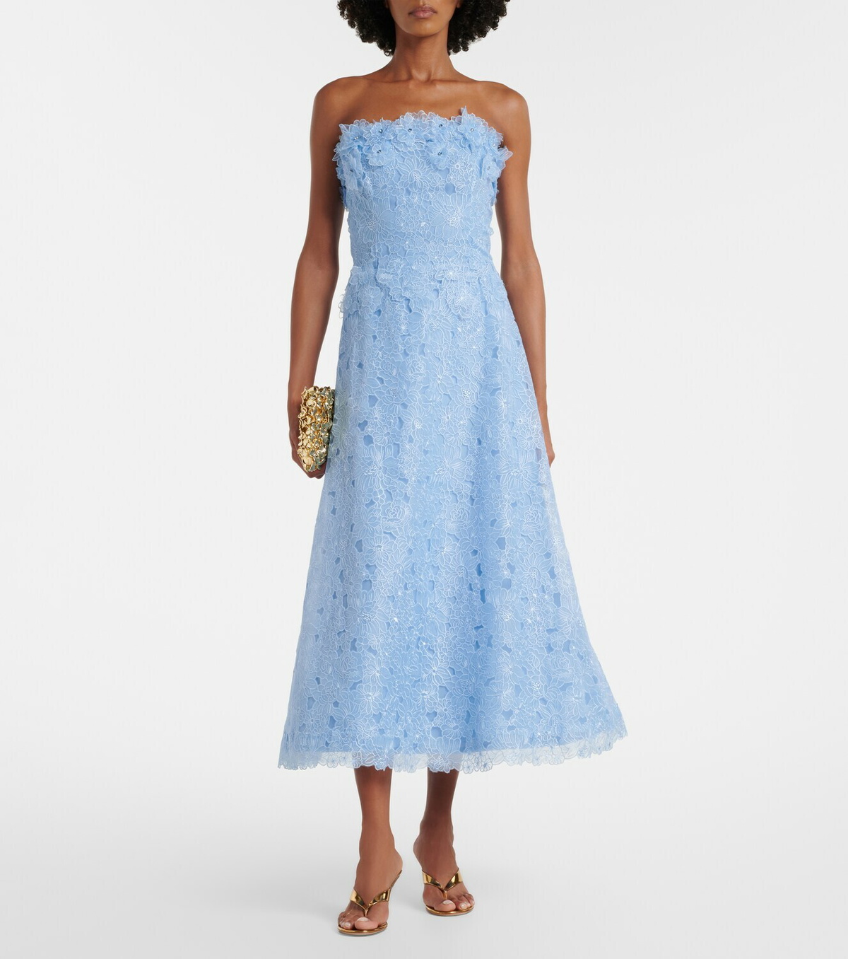 Costarellos Anessa embroidered organza cocktail dress