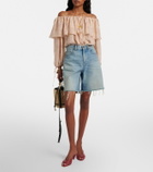 Chloé Floral silk charmeuse top