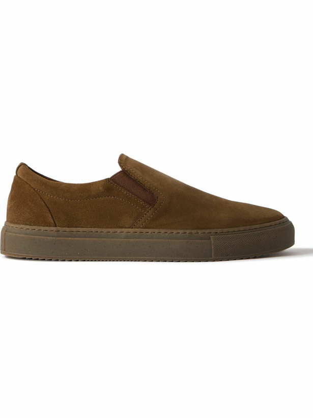 Photo: Mr P. - Regenerated Suede by evolo® Slip-On Sneakers - Brown