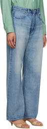 AURALEE Blue Selvedge Faded Light Jeans