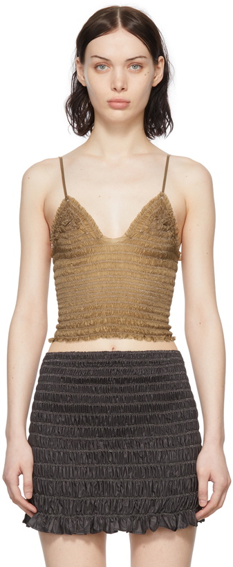 Photo: Gauntlett Cheng Brown Polyester Camisole