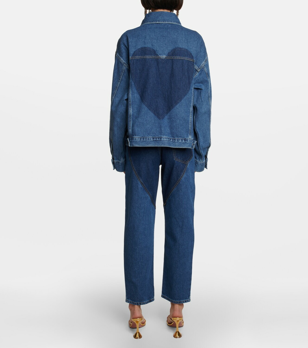 Area - Embellished cutout denim jacket