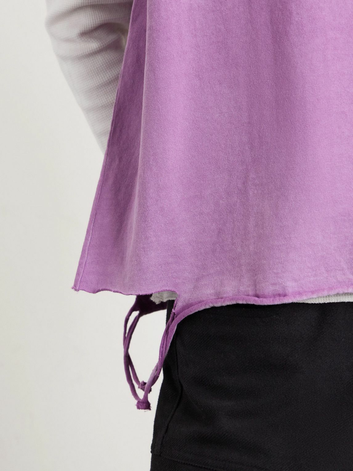 Satoshi Nakamoto - 1977 Dirtbike Layered Distressed Printed Waffle-Knit and Cotton-Jersey T-Shirt - Purple