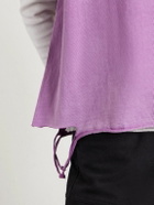 Satoshi Nakamoto - 1977 Dirtbike Layered Distressed Printed Waffle-Knit and Cotton-Jersey T-Shirt - Purple