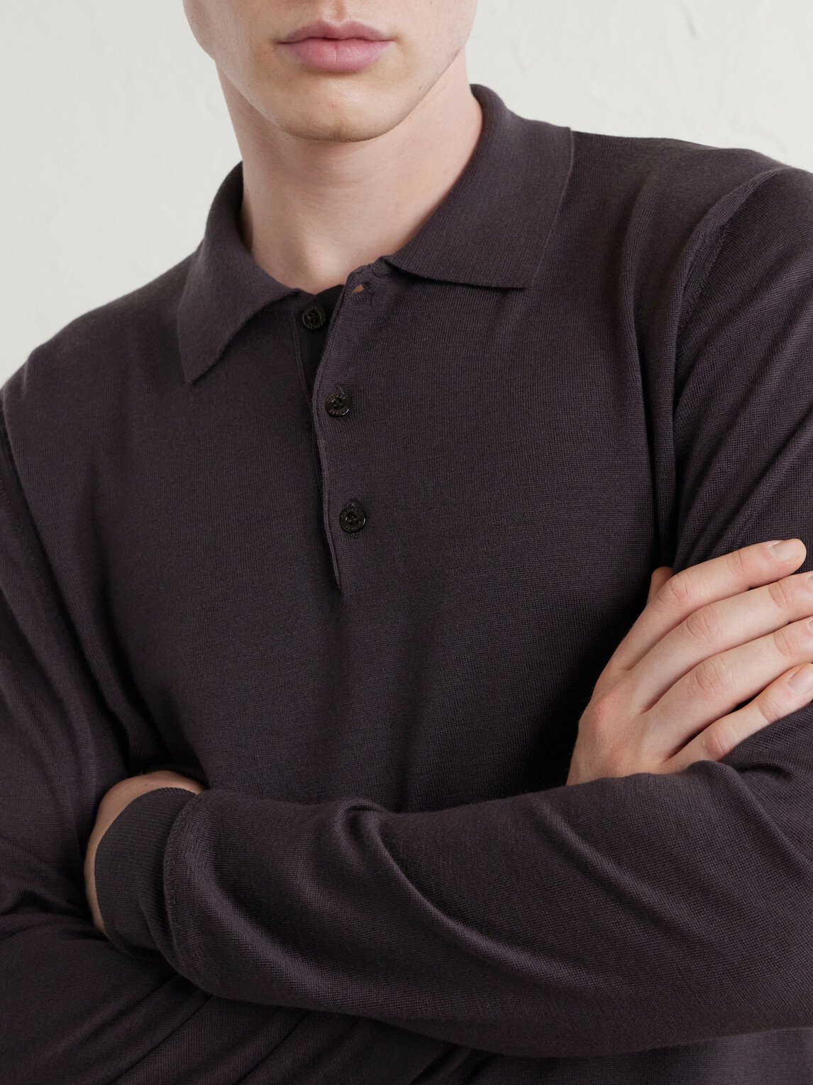 Canali - Wool Polo Shirt - Brown