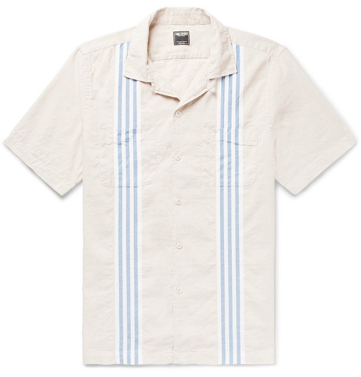 Photo: Todd Snyder - Camp-Collar Striped Cotton and Linen-Blend Shirt - Cream