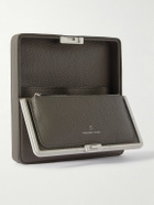 Charles Simon - Logo-Print Full-Grain Leather and Silver-Tone Travel Wallet