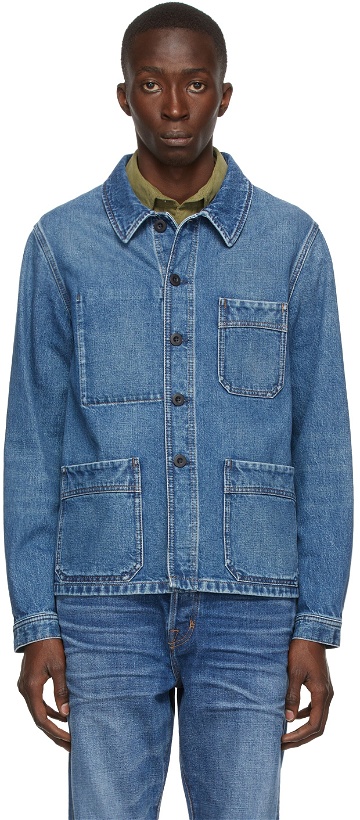 Photo: TOM FORD Blue Denim Workwear Jacket