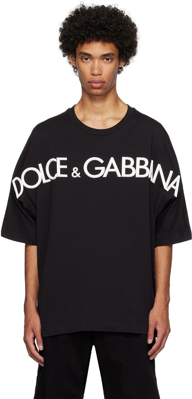 Photo: Dolce & Gabbana Black 3D Patch T-Shirt