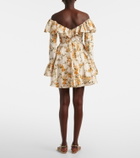 Agua by Agua Bendita Verso off-shoulder floral cotton minidress