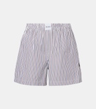 The Attico Striped cotton shorts