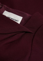 Roland Mouret Belted Wool-crepe Dress Burgundy