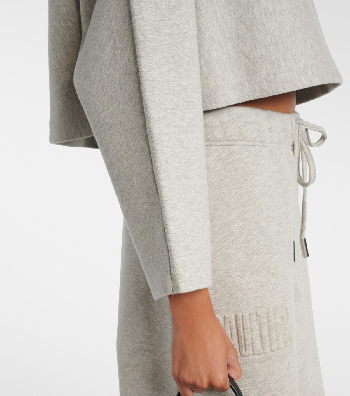 Jean Paul Gaultier Cropped embossed logo cotton hoodie