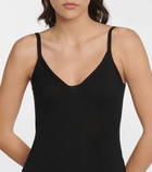 Loewe Ruffle-trimmed wool slip dress