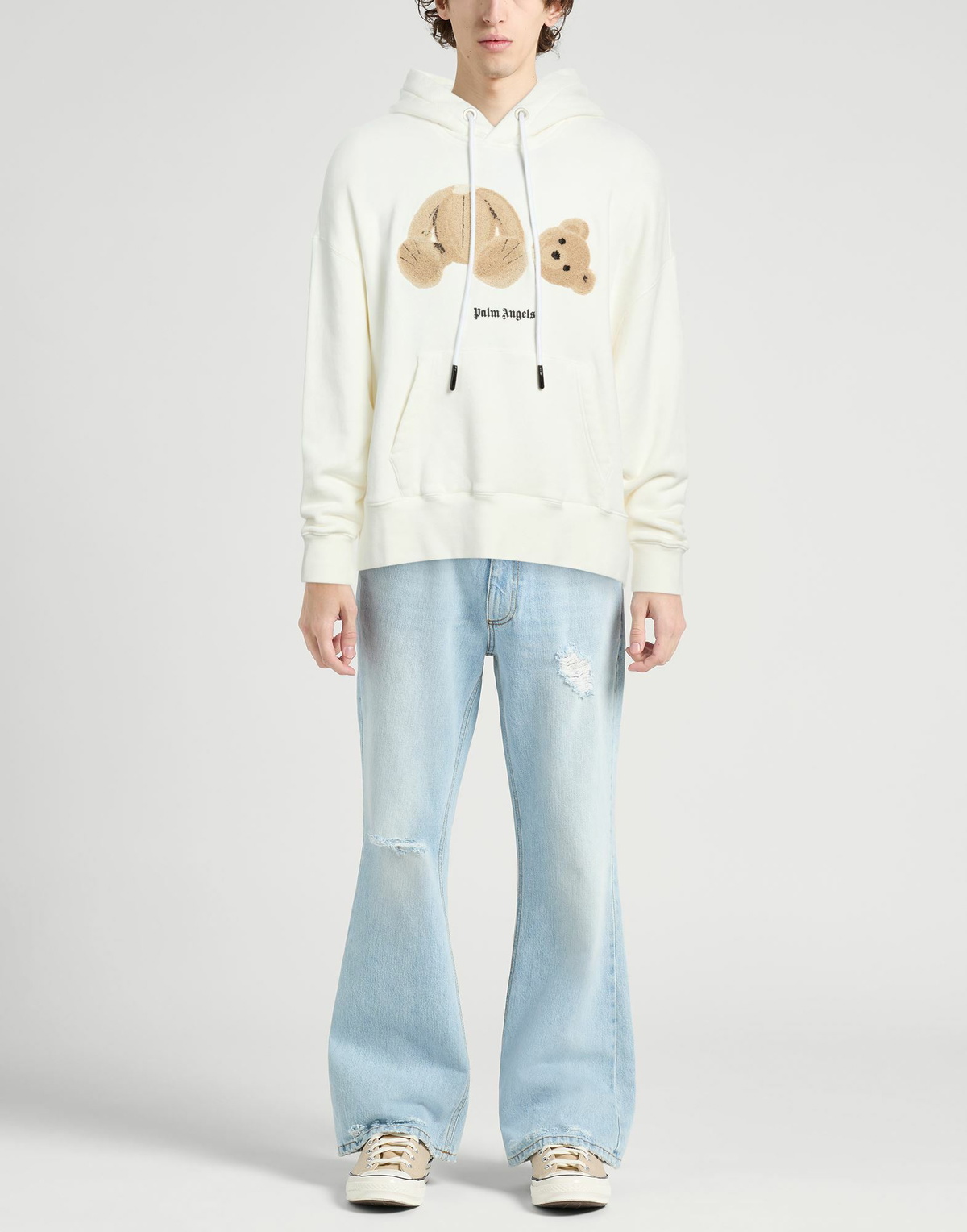Palm Angels Mens Sweatshirt in Off white