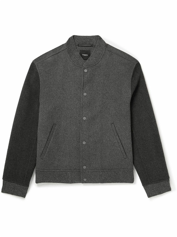 Photo: Theory - Wool and Cashmere-Blend Bomber Jacket - Gray