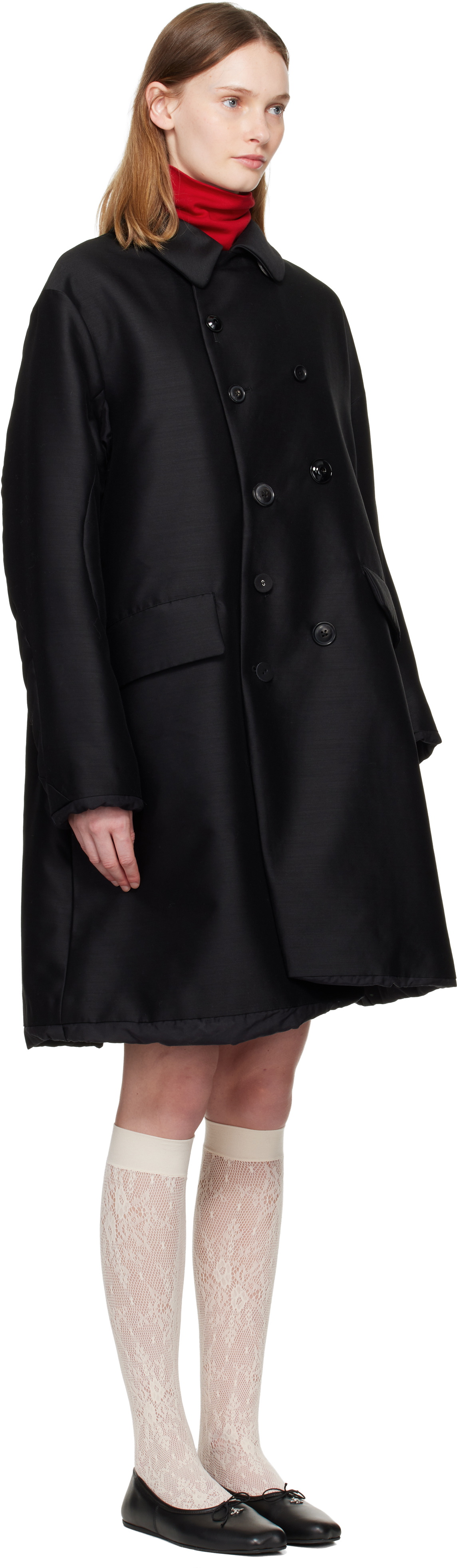 UNDERCOVER Black Uneven Coat