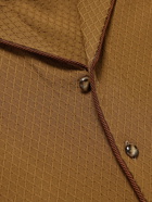 Giuliva Heritage - Giulio Camp-Collar Virgin Wool-Jacquard Shirt - Brown