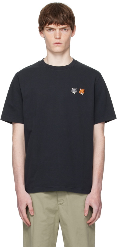 Photo: Maison Kitsuné Black Double Bold Fox Head Comfort T-shirt