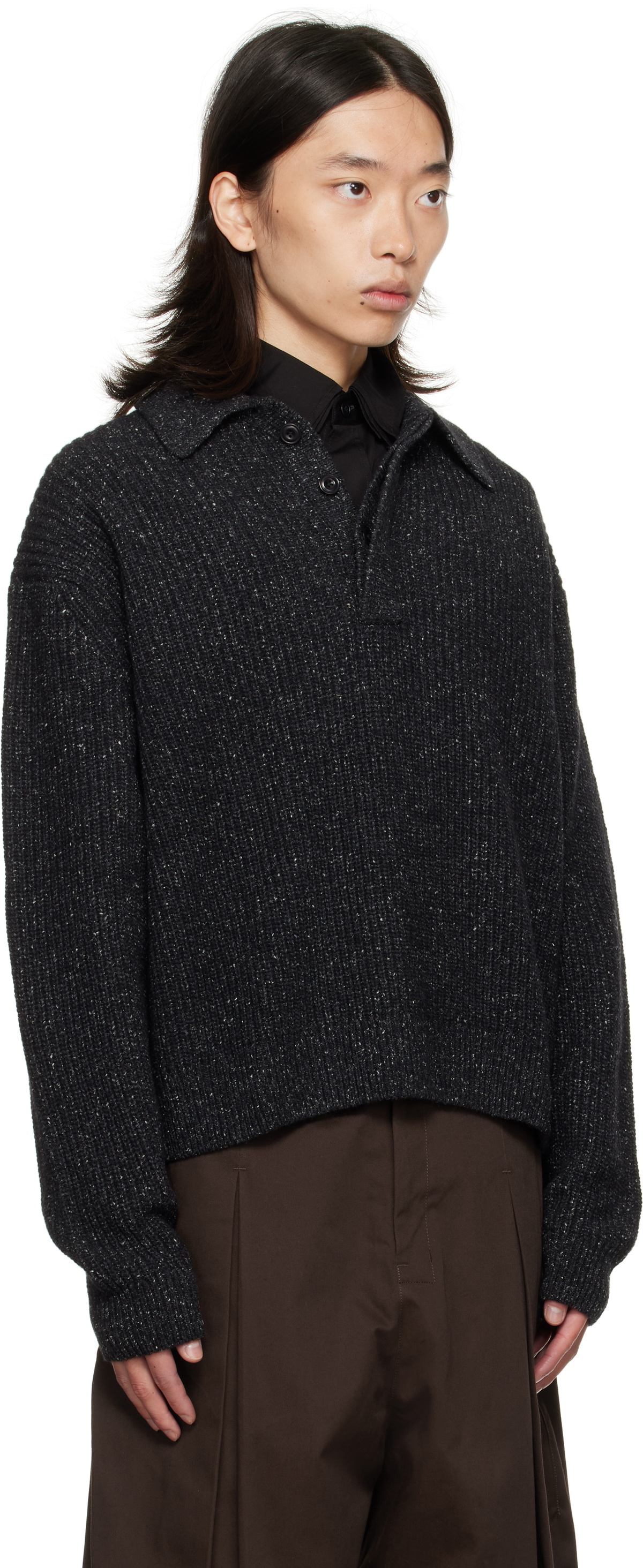 SAGE NATION Gray Knit Polo