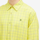 Acne Studios Men's Sarlie Face Flannel Check Shirt in Yellow/Green