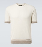 Zegna Waffle-knit silk, linen, and cashmere sweater